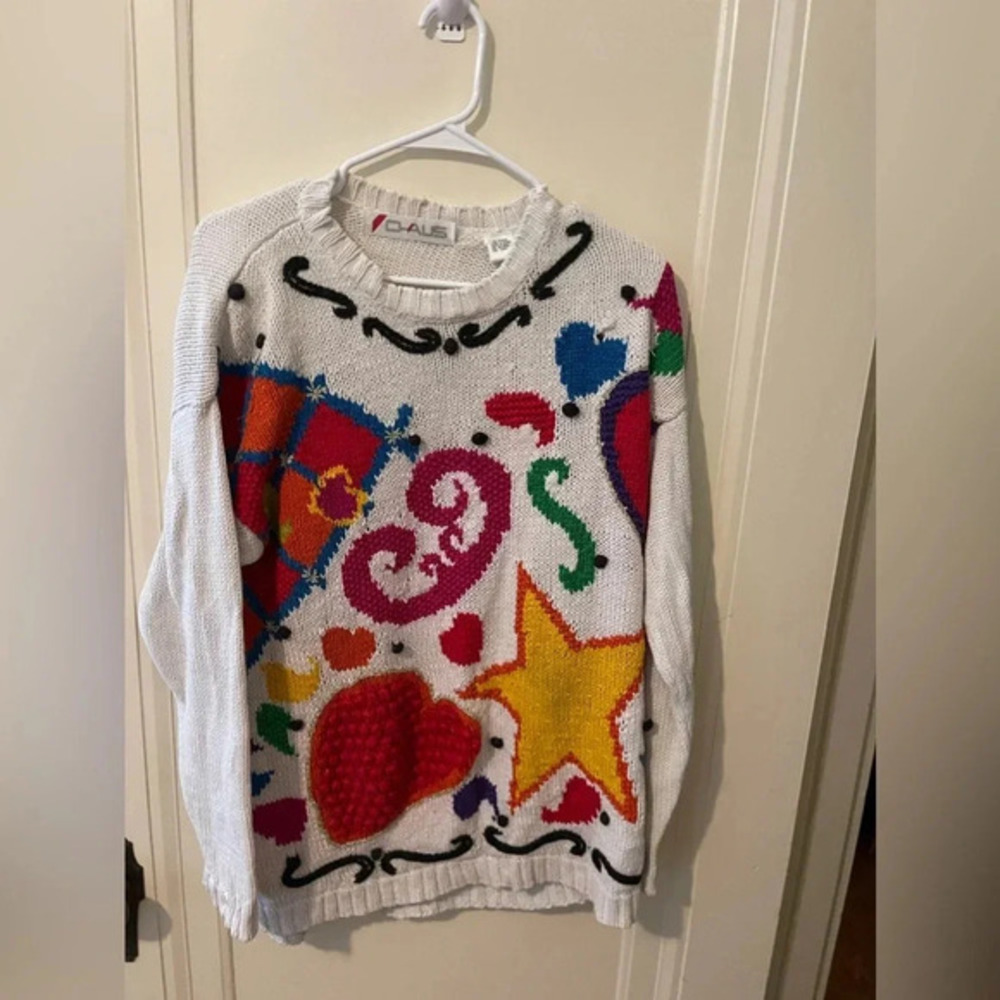 𝅺CHAUS vintage knit sweater 1980’s size Small